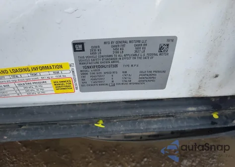 2017 Chevrolet Traverse Ls z USA, uszkodzony, nr VIN 1GNKVFED0HJ197306